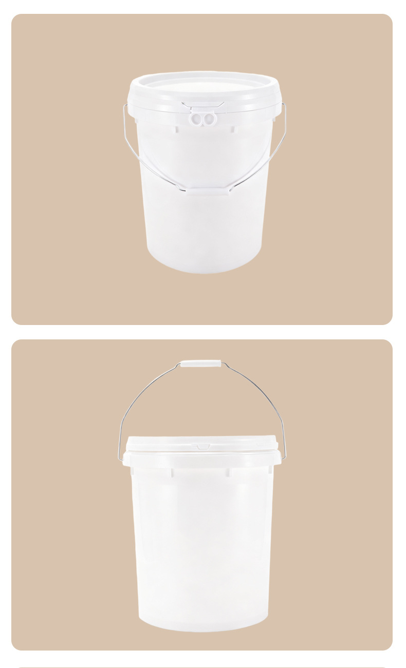 White 20 litre pail used to pack 2,000 tile levelling bases